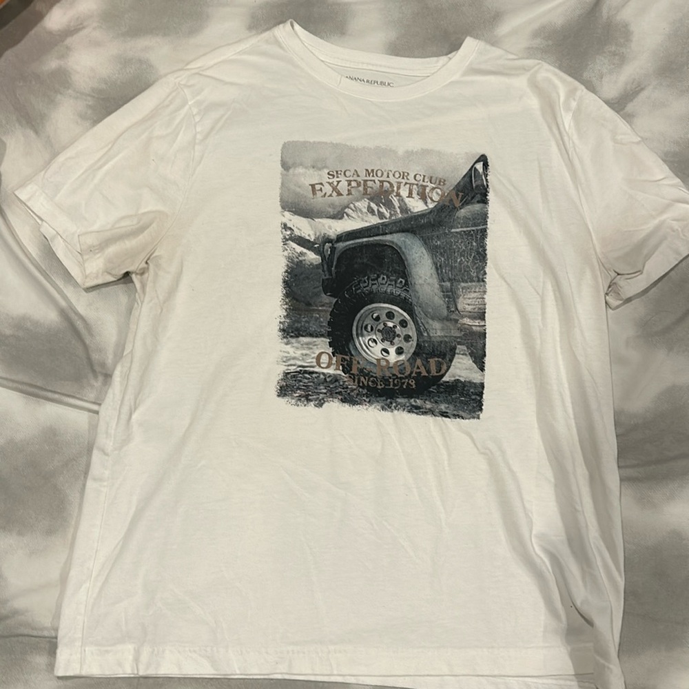 “Off Road” White Graphic T-Shirt